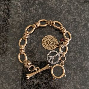 Peace sign charm bracelet